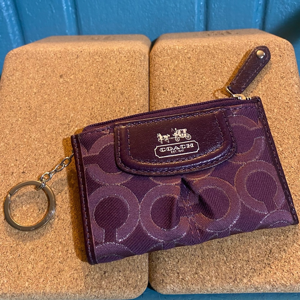Plum Coach Change Purse